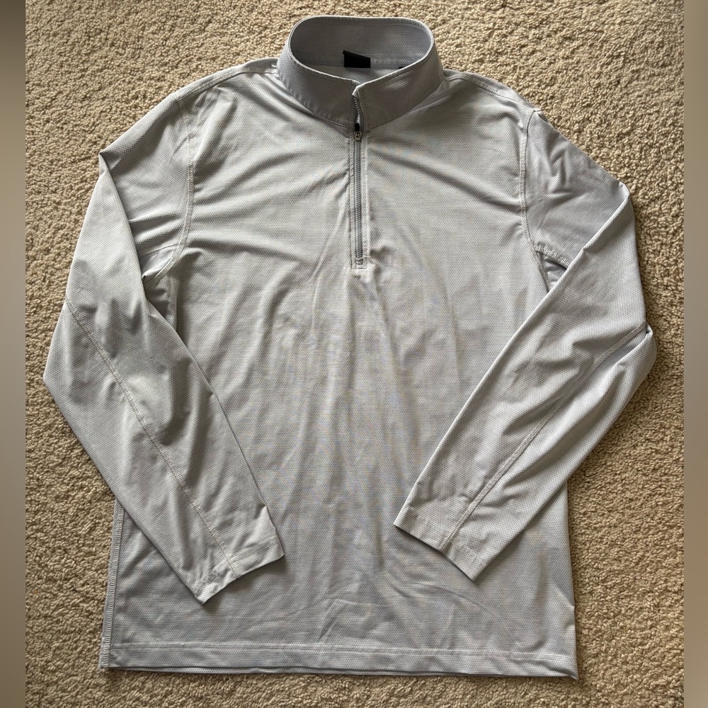 Dunning Golf Quest Ventilated Men's Performance Quarter-Zip Light Gray Pullover